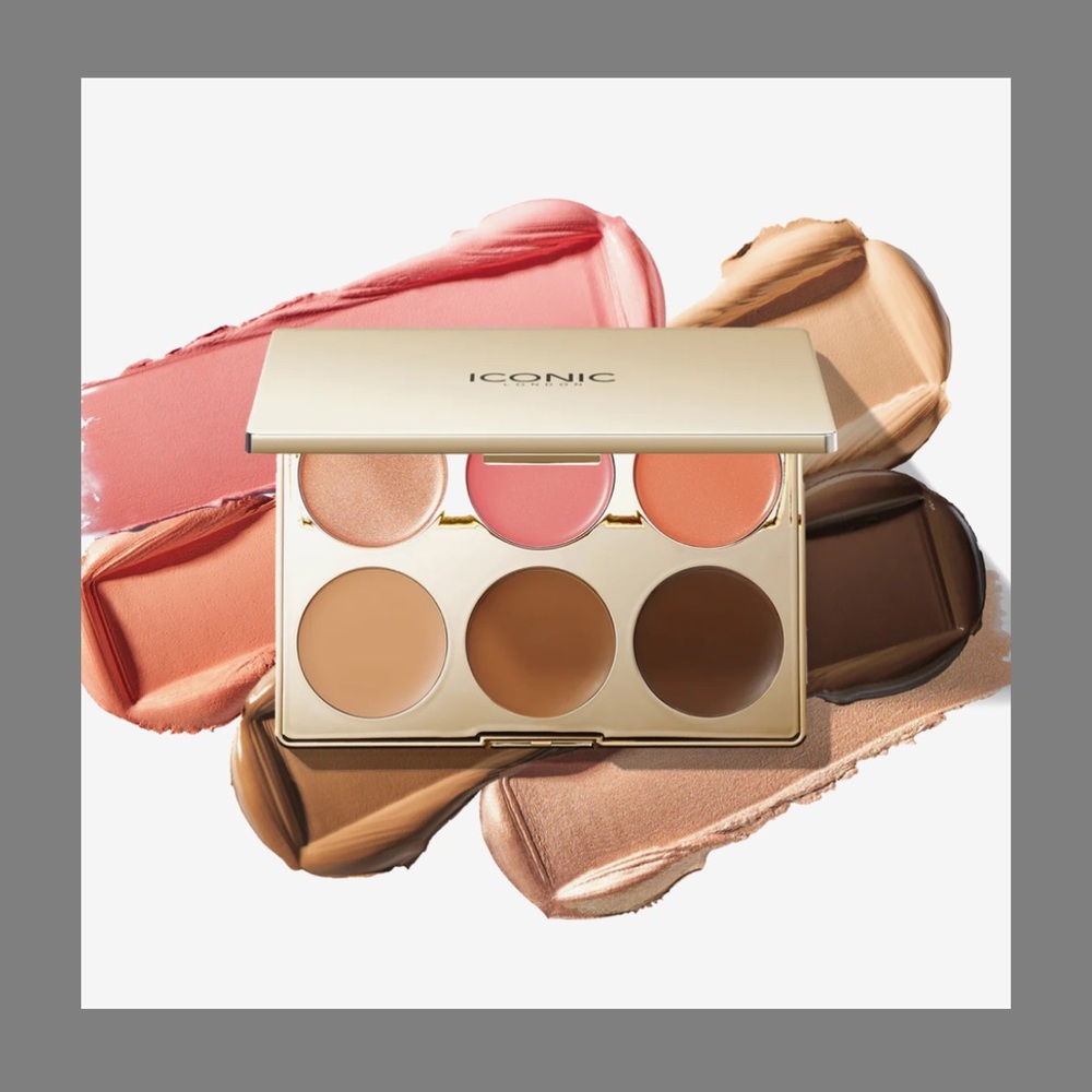 Iconic London Multi-use Cream Blush, Bronze and Highlight Palette NIB
